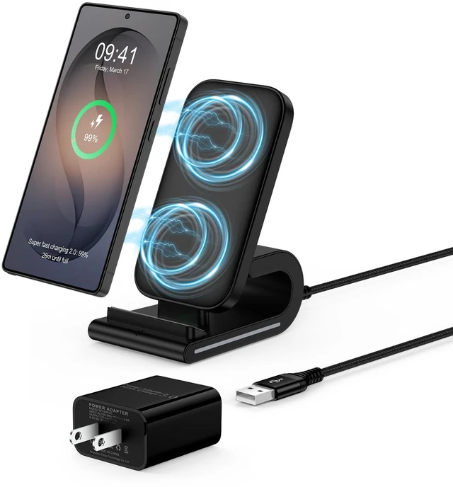 Main image of Samsung Wireless Charger Fast Charging Stand for Samsung Galaxy S26 Ultra | 15W Charging Station Phone Charger Stand Android Wireless Charger for Samsung Galaxy S26 FE S26+ S26 S25 Edge S24 S23 S22