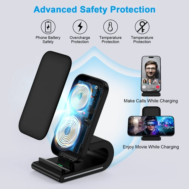 Alt view image 3 of 7 - Samsung Wireless Charger Fast Charging Stand for Samsung Galaxy S26 Ultra | 15W Charging Station Phone Charger Stand Android Wireless Charger for Samsung Galaxy S26 FE S26+ S26 S25 Edge S24 S23 S22