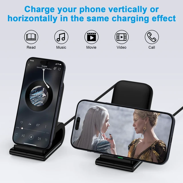 Alt view image 4 of 7 - Samsung Wireless Charger Fast Charging Stand for Samsung Galaxy S26 Ultra | 15W Charging Station Phone Charger Stand Android Wireless Charger for Samsung Galaxy S26 FE S26+ S26 S25 Edge S24 S23 S22