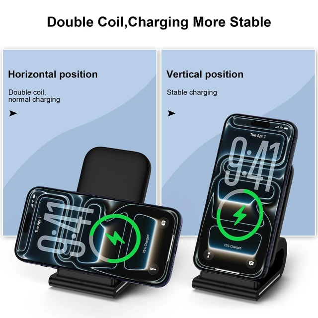 Alt view image 3 of 7 - Samsung Wireless Charger Fast Charging Stand Desk Phone Charger | Android Charging Station 15W Fast Wireless Charger for Samsung Galaxy S26 Ultra S26 S25 Edge S25 S24 S23 S22, iPhone 17 16 15