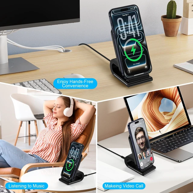 Alt view image 6 of 7 - Samsung Wireless Charger Fast Charging Stand Desk Phone Charger | Android Charging Station 15W Fast Wireless Charger for Samsung Galaxy S26 Ultra S26 S25 Edge S25 S24 S23 S22, iPhone 17 16 15