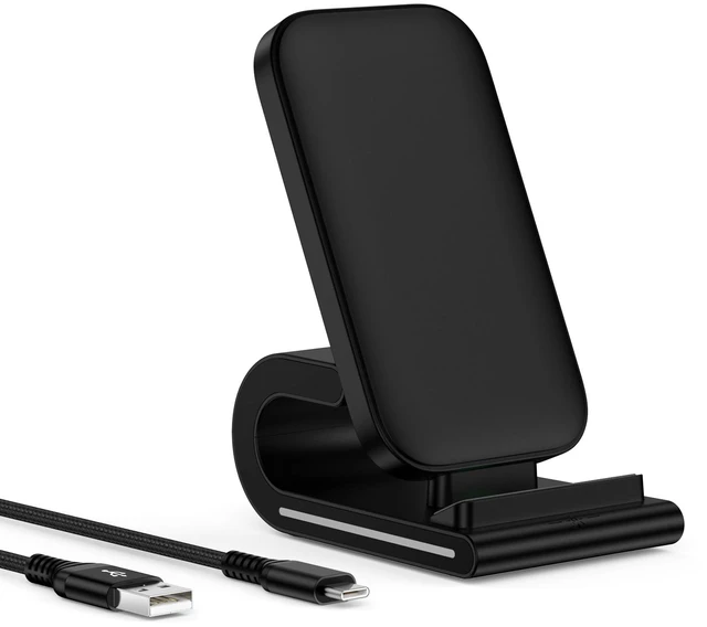 Main image of Fast Samsung Wireless Charging Stand Android 15w Cordless Charger Station | For Galaxy S26+ S25 Ultra S24 S21 Fe S20 S10 S9 S8 , iPhone 18 17 Pro Max 16 15 Stand up Wire Less Charging Pad for Desk