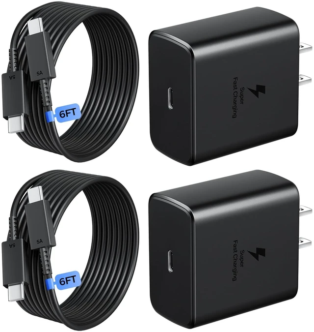 Main image of 45W USB C Fast Charger 2-Pack,Type C Fast Charging Block with 6Ft Cable | for Samsung Galaxy S26 Ultra/S26/S26+/S25 Ultra/S24/S23/S22/S21/Note 10/iPhone 18/17/16/15 and More