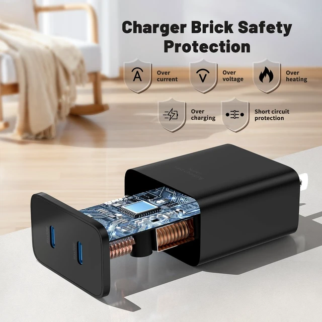 Alt view image 2 of 7 - 45W Dual Port Super Fast Charger with Long USB C to C Cable 10ft,Type C Wall Charger Block and Android Phone Charging Cord for Samsung Galaxy S26 Plus/S25 Ultra/S25+/S24+/S23+/S22+/S21/S20/Note 20/10+