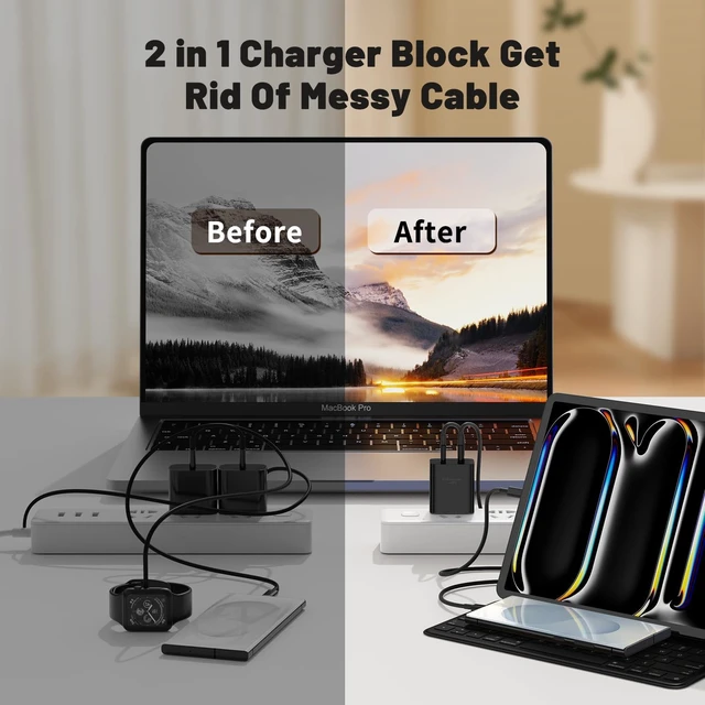 Alt view image 6 of 7 - 45W Dual Port Super Fast Charger with Long USB C to C Cable 10ft,Type C Wall Charger Block and Android Phone Charging Cord for Samsung Galaxy S26 Plus/S25 Ultra/S25+/S24+/S23+/S22+/S21/S20/Note 20/10+