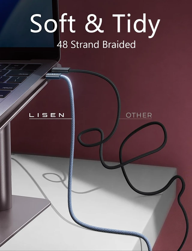 Alt view image 6 of 7 - USB C to USB C Cable, 240W Fast Charging Type C Charger Cord (6.6FT) | 2-Pack | iPhone 18 Pro Max Charger Fast Charging Cord for iPhone 18 17 16 Pro Max Duo iPad MacBook Air Pro Samsung Galaxy S26