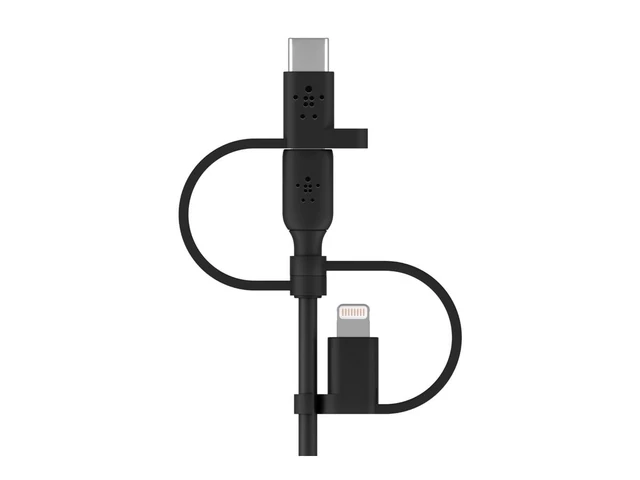 Alt view image 3 of 4 - 3 in 1 USB A to USB-C, Lightning, Micro-USB Cable 3.3ft Cord | 3 in 1 multi-connector cable, iPhone, Samsung Galaxy, Google Pixel, Android & Apple devices, universal travel cord