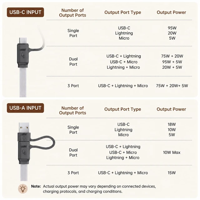 Alt view image 2 of 6 - 100W USB C & USB A Fast Charging Cable, 3-in-1 Multi Charging Cable | 6 charging modes with E-Marker chip and USB-C/Lightning/Micro USB connectors for iPhone, iPad Pro, MacBook and Samsung Galaxy