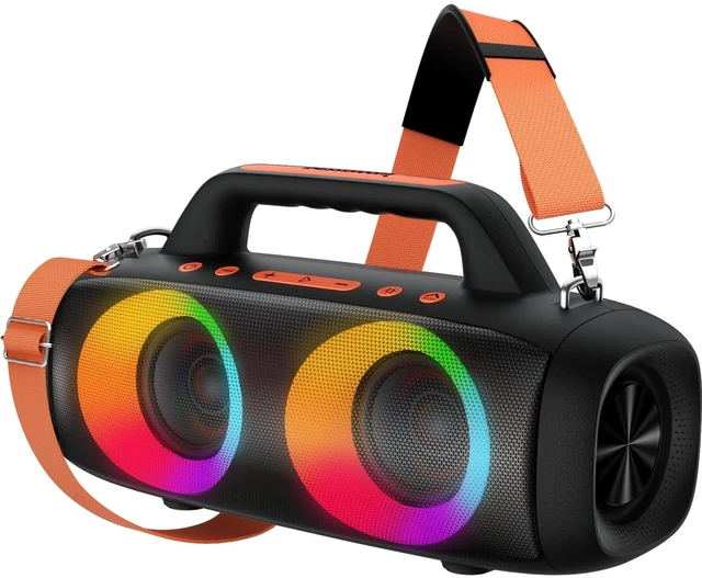 Main image of Roar 1 Outdoor Bluetooth Speaker, IPX6 Waterproof,60W | Powerful Sound JIKE Bass, Bluetooth 5.4, 24H Playtime, TWS Pairing, RGB Party Lights, for Travel Camping and Beach