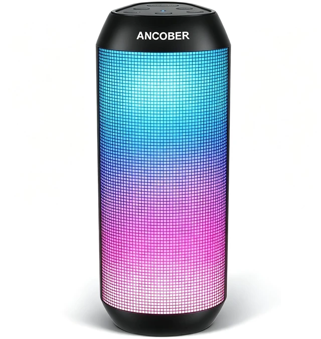 Main image of Bluetooth Speaker, 20W HD Stereo, Portable Wireless, IPX4, 30H Playtime | 8 RGB Light Modes, BT 5.3/3.5mm AUX, TWS, Built-in Mic, for Home, Camping, Party, Travel, Beach, Outdoor, Gifts for Everyone
