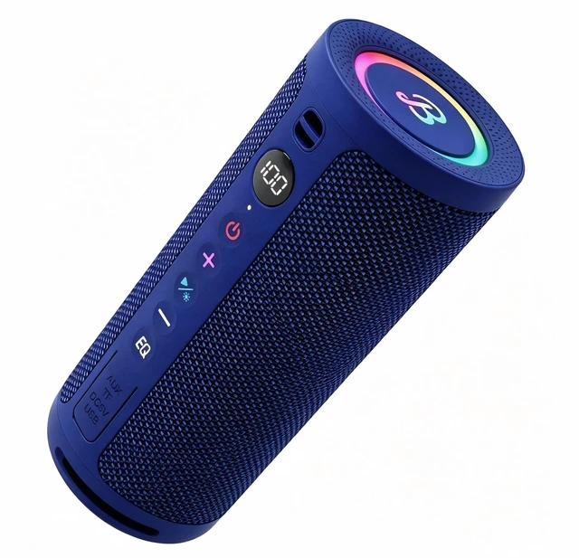 Main image of Roar 3 Portable Bluetooth Speaker,20W Powerful Sound with JIKE Bass,IPX6 Waterproof,24H Playtime,Bluetooth 5.4,RGB Lights,Wireless TWS Pairing,Outdoor for Camping and Beach (Blue)
