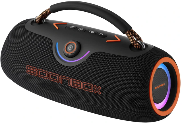 Main image of Portable Bluetooth Speakers, 80W Wireless Outdoor Speakers, Black | IPX6 Waterproof, Bluetooth 5.3, Bass Boost, 24H Playtime, 8000mAh, RGB Lights, TWS Pairing for Party, Camping, Beach & Pool