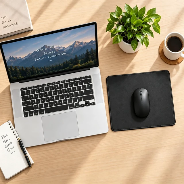Alt view image 4 of 6 - 12 PCS Black Mouse pad Bulk with Stitched Edge,10.2x8.3inches 3mm Thickness Premium Textured Non-Slip Rubber Base Washable for Office and Home Use