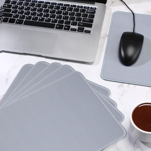 Alt view image 4 of 7 - 6 Pcs Rubber Mouse Pad 3 mm Stitched Anti Slip, Gray | Rubber Base Stable, Waterproof Surface, 10.2 X 8.2 Inch Fits Laptop Computer, Comfortable Gaming Work Home Desk