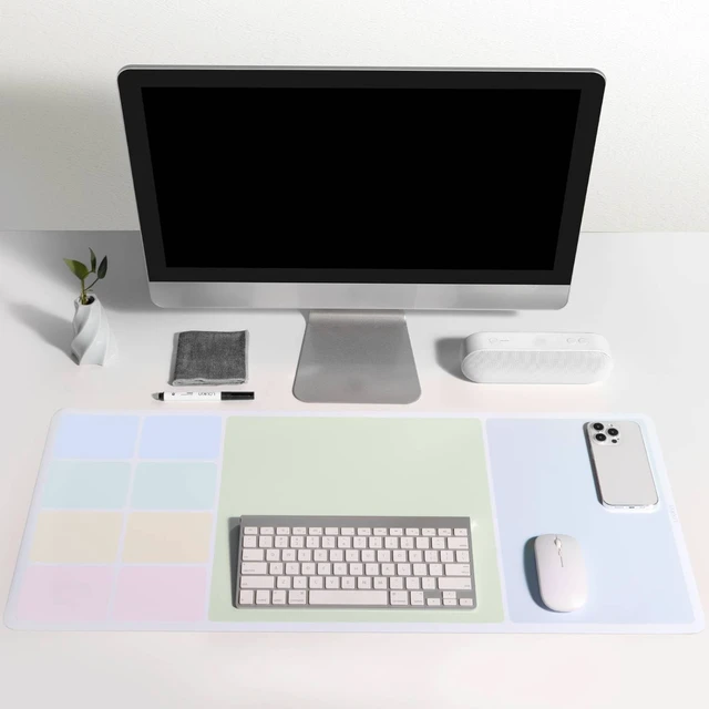 Alt view image 2 of 7 - Non-Slip Dry Erase Desk Mat, 32''x14'' Writing Mouse Pad for Office | 3-in-1 Workspace, Water-Resistant & Stain-Resistant, Easy to Write & Clean, Eye Protection, 2 Markers & 1 Cleaning Cloth