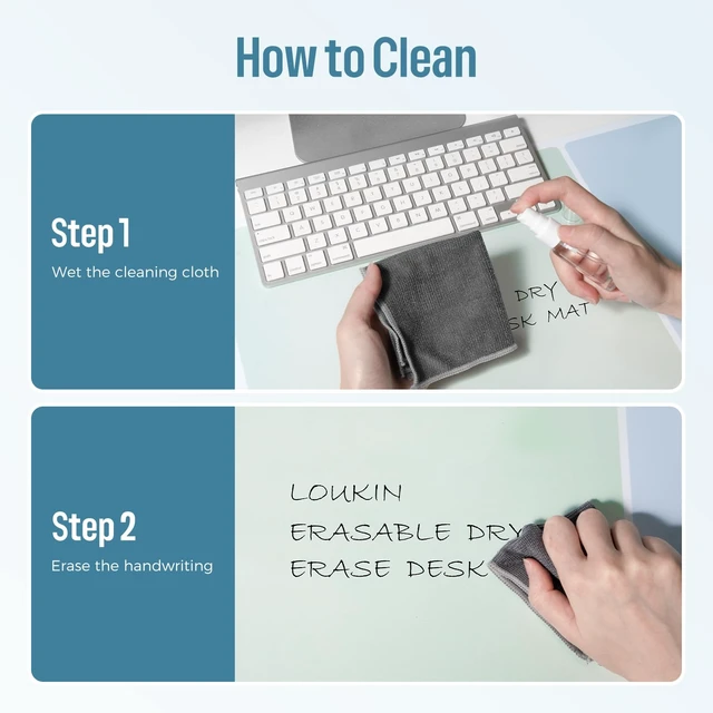 Alt view image 7 of 7 - Non-Slip Dry Erase Desk Mat, 32''x14'' Writing Mouse Pad for Office | 3-in-1 Workspace, Water-Resistant & Stain-Resistant, Easy to Write & Clean, Eye Protection, 2 Markers & 1 Cleaning Cloth