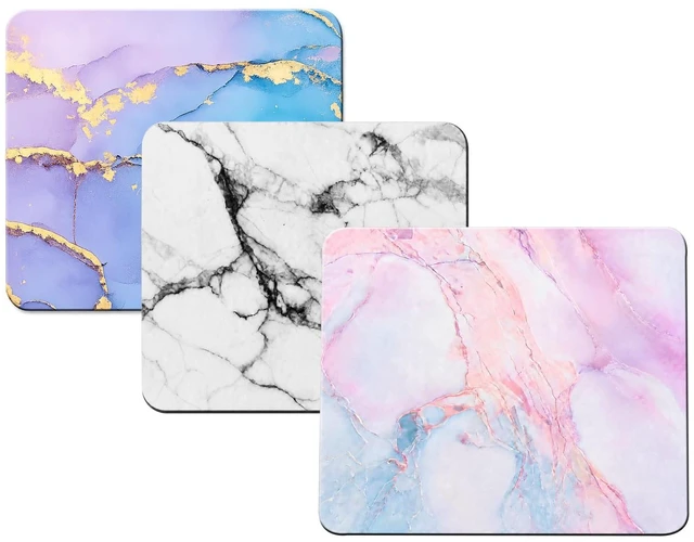 Main image of 3 Pcs Marble Mouse Pad 9.45 x 7.87 inches,Smooth Precise Tracking Non Slip Rubber Base, Elegant Marble Desk Mat for Office and Home Use