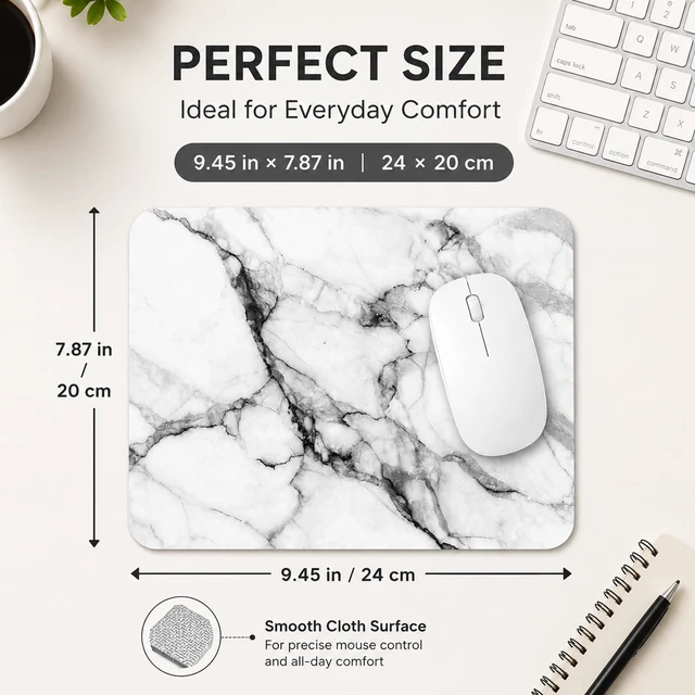 Alt view image 2 of 6 - 3 Pcs Marble Mouse Pad 9.45 x 7.87 inches,Smooth Precise Tracking Non Slip Rubber Base, Elegant Marble Desk Mat for Office and Home Use