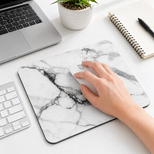 Alt view image 5 of 6 - 3 Pcs Marble Mouse Pad 9.45 x 7.87 inches,Smooth Precise Tracking Non Slip Rubber Base, Elegant Marble Desk Mat for Office and Home Use
