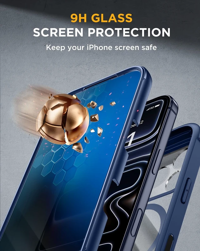 Alt view image 4 of 7 - for iPhone 17 Pro Privacy Series Case, Magsafe, Deep Blue | Built-in Privacy Screen Protector | 360° Full Protection | Colored Bezel & Clear Back | Shock-Absorbent | 6,3 Inch
