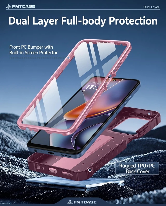 Alt view image 3 of 7 - for Moto G 2026 Phone Case, G 2025 Case, Motorola G Play 2026 Cover | Built-in Screen Protector, Rugged Kickstand, 20FT Military-Grade Drop Protection, Matte Textured, Heavy Duty Shockproof