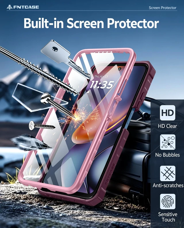 Alt view image 5 of 7 - for Moto G 2026 Phone Case, G 2025 Case, Motorola G Play 2026 Cover | Built-in Screen Protector, Rugged Kickstand, 20FT Military-Grade Drop Protection, Matte Textured, Heavy Duty Shockproof
