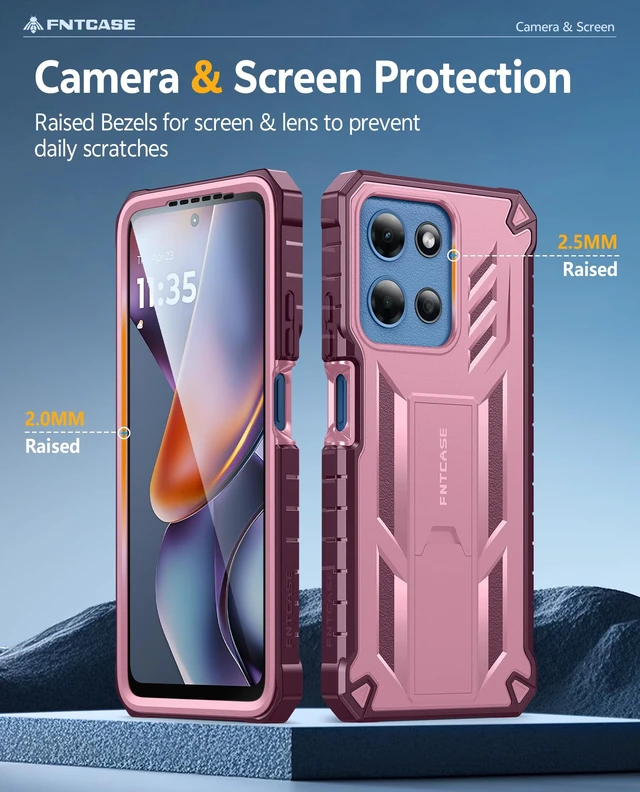 Alt view image 7 of 7 - for Moto G 2026 Phone Case, G 2025 Case, Motorola G Play 2026 Cover | Built-in Screen Protector, Rugged Kickstand, 20FT Military-Grade Drop Protection, Matte Textured, Heavy Duty Shockproof