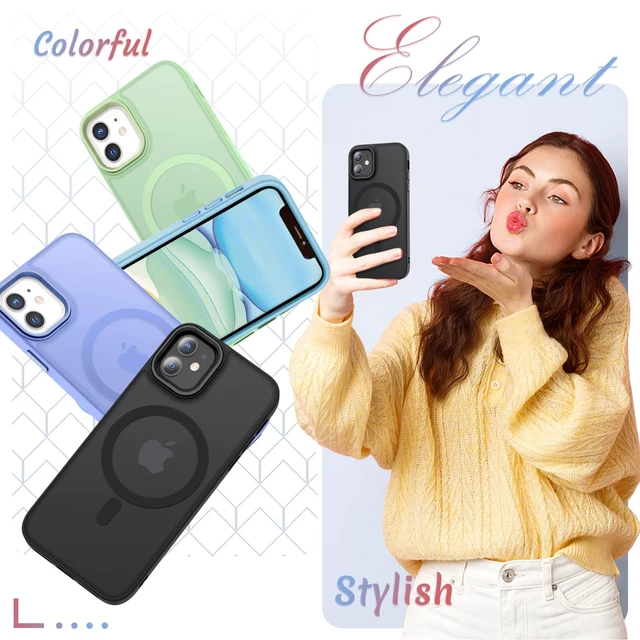 Alt view image 6 of 7 - for iPhone 11 Case, Matte Magnetic Phone Case, Black | Fit for Magsafe, Screen Protector Included, Translucent Frosted Slim Shockproof Protective Cover