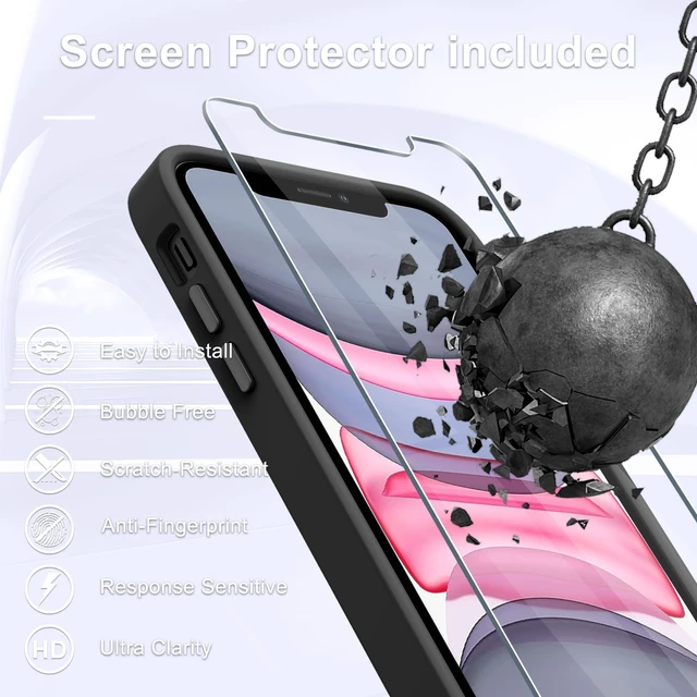 Alt view image 7 of 7 - for iPhone 11 Case, Matte Magnetic Phone Case, Black | Fit for Magsafe, Screen Protector Included, Translucent Frosted Slim Shockproof Protective Cover
