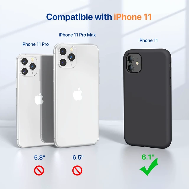 Alt view image 2 of 7 - Silicone for iPhone 11 Phone Case, Black | Soft Anti-Scratch Microfiber Lining, Premium Silicone Cover Shockproof Drop Protection Phone Case for 11