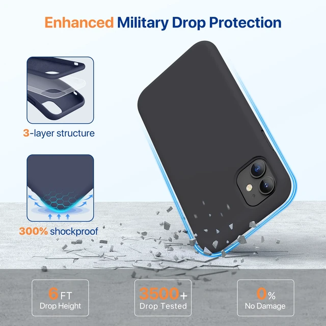 Alt view image 7 of 7 - Silicone for iPhone 11 Phone Case, Black | Soft Anti-Scratch Microfiber Lining, Premium Silicone Cover Shockproof Drop Protection Phone Case for 11