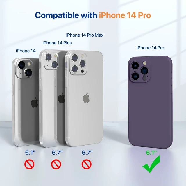 Alt view image 6 of 7 - Silicone for iPhone 14 Pro Case, Dark Purple | Soft Anti-Scratch Microfiber Lining, Premium Silicone Cover Shockproof Drop Protection Phone Case for 14 Pro