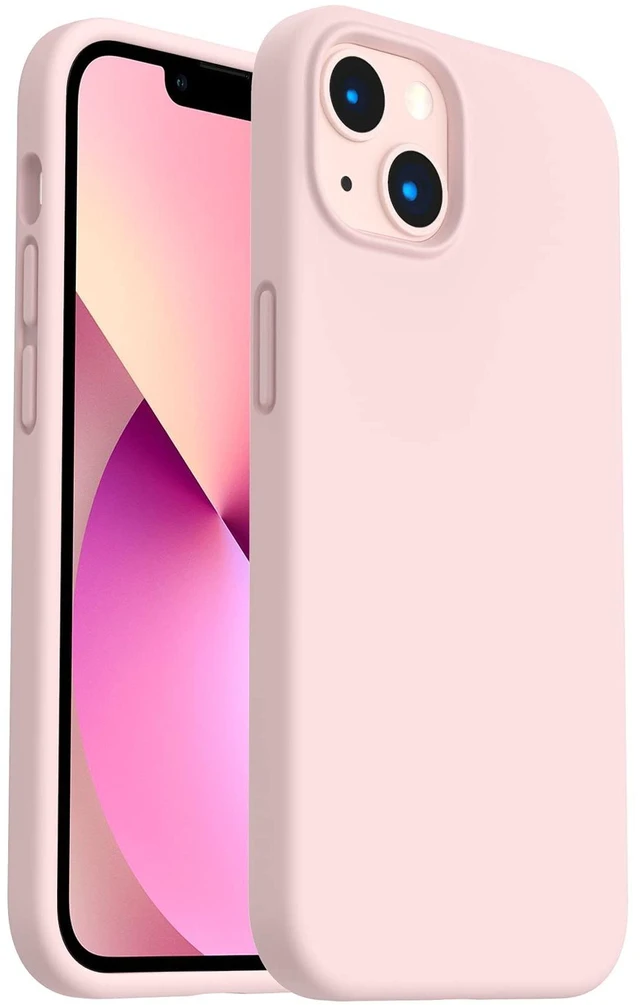 Main image of Designed for iPhone 13 Case, Shockproof Liquid Silicone-Chalk Pink | 3 Layers Full Covered, Soft Gel Rubber, Non-Slip Grip, Anti-Shock Cover, Drop Protection Phone Cases 6.1inch