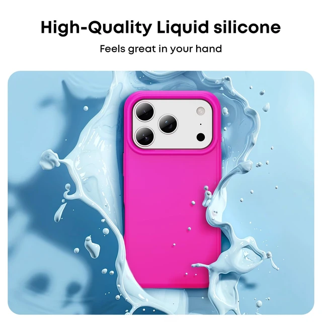 Alt view image 3 of 7 - Silicone Case Compatible with iPhone 18 17 Pro 6.3'' 2026, Lightweight Phone Case, Wireless Charging Compat., Liquid Silicone Gel Rubber Cover, Anti-Scratch TPU Protective Bumper, Hot Pink