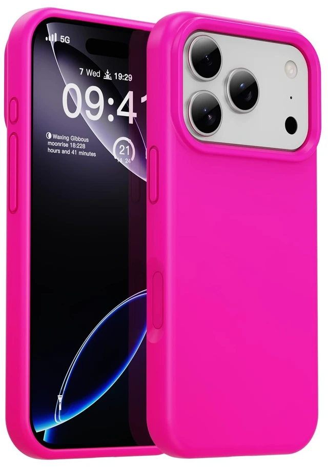 Main image of Silicone Case Compatible with iPhone 18 17 Pro 6.3'' 2026, Lightweight Phone Case, Wireless Charging Compat., Liquid Silicone Gel Rubber Cover, Anti-Scratch TPU Protective Bumper, Hot Pink