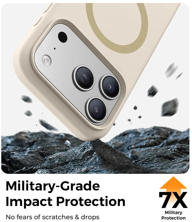 Alt view image 5 of 7 - Silicone & Magnetic for iPhone 17 Pro Case, Antique White | Compatible with MagSafe, Camera Control Cover, Premium Silicone Cover Shockproof Drop Protection Phone Case for 17 Pro