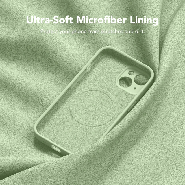 Alt view image 6 of 7 - Magnetic for iPhone 15 Case Silicone Matcha | Fit for MagSafe, Screen Protector, Full Camera Protection, Premium Silicone Shockproof Protective Phone Case for iPhone 15