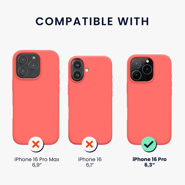 Alt view image 2 of 7 - Case Compatible with Apple iPhone 16 Pro Case - TPU Silicone Phone Cover with Soft Finish - Neon Coral