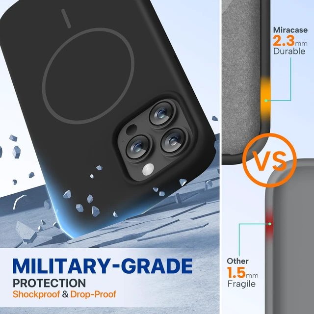 Alt view image 2 of 7 - Silicone & Magnetic for iPhone 13 Pro Case, Black | Compatible with MagSafe, Liquid Silicone Case Shockproof Drop Protection Phone Case for 13 Pro