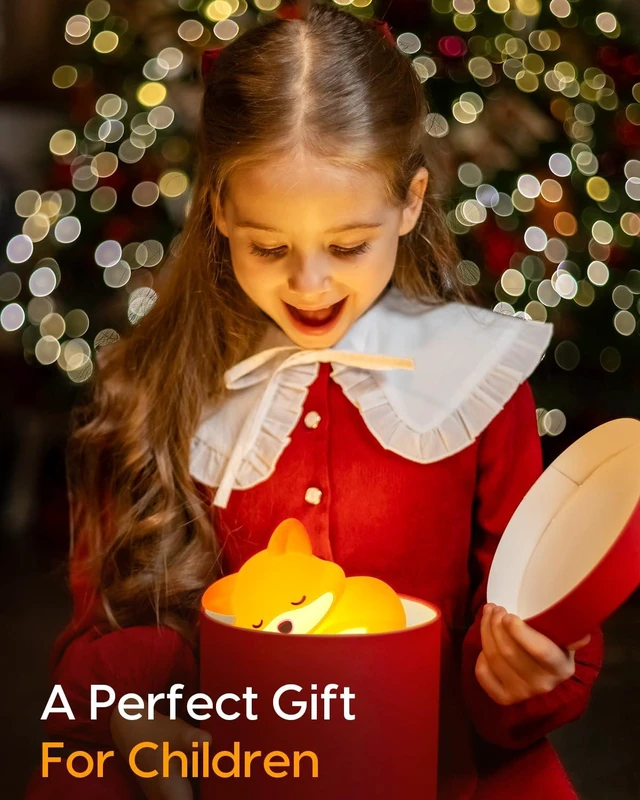 Alt view image 6 of 7 - Fox Night Light, Cute Fox Lamp, Silicone Dimmable for Baby Nursery | BPA-Free Soft Silicone, 20 Min Timer, Tap Control, Cute Rechargeable Bedside Lamp, Gifts for Kids Baby Boys Girls, Fox Stuff