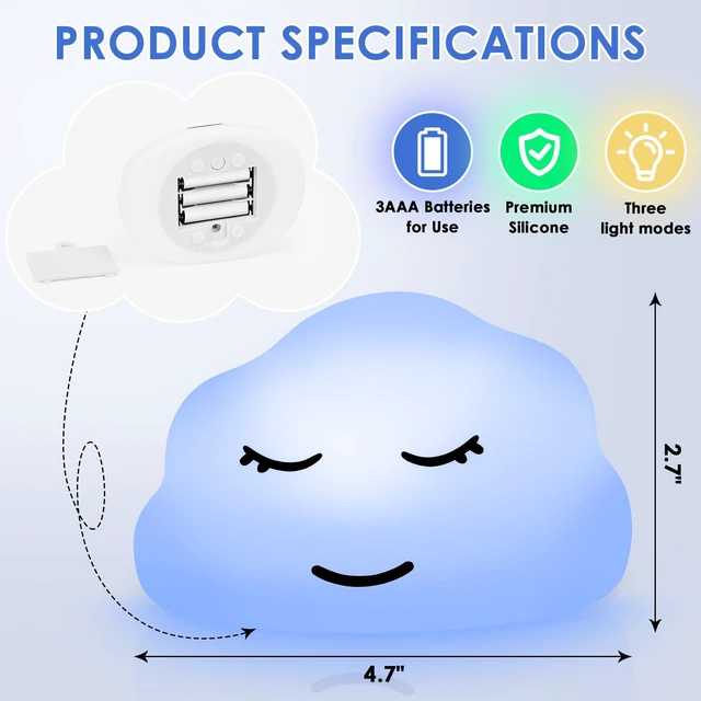 Alt view image 2 of 7 - Breathing lamp Guided 3 Color 478s Meditation for Stress Relief | Meditation lamp for Mindfulness, Slow Your Breathing Calm Down Anxiety Relief, Sensory Room must haves Breathing Cloud