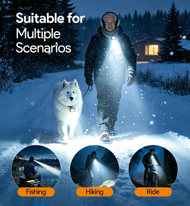 Alt view image 4 of 7 - Running Lights for Runners, 2 Pack Rechargeable LED, 4 Modes, Night Running | Strong magnetic clip, water resistant, USB charging, for walking, jogging, hiking, camping and dog walking black