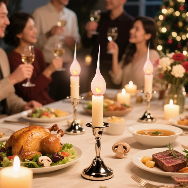 Alt view image 5 of 7 - Silicone Dipped Flicker Flame Candle Light Bulbs,C7/E12 Bases | Shatterproof Replacement Bulbs for Christmas, Halloween, Window Candles,Chandeliers & Lamps,1W 120V Night Lights (12 Pack)