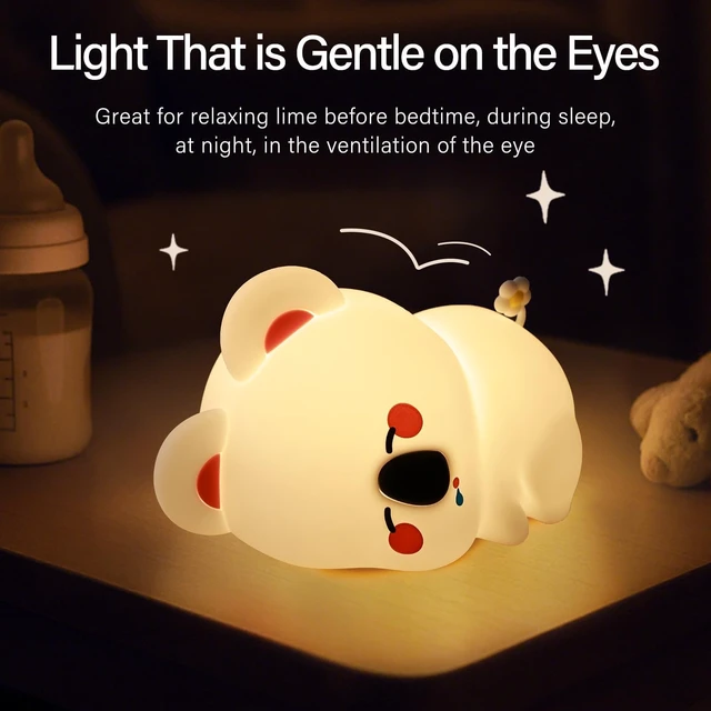Alt view image 5 of 7 - Koala Silicone Night Light, Rechargeable Squishy LED Lamp for Bedroom, Dorm | Timer/Touch/Tap control/Dimmable, Portable Bedside Night Light, Breastfeeding, Diaper Changes,Woodland Decor