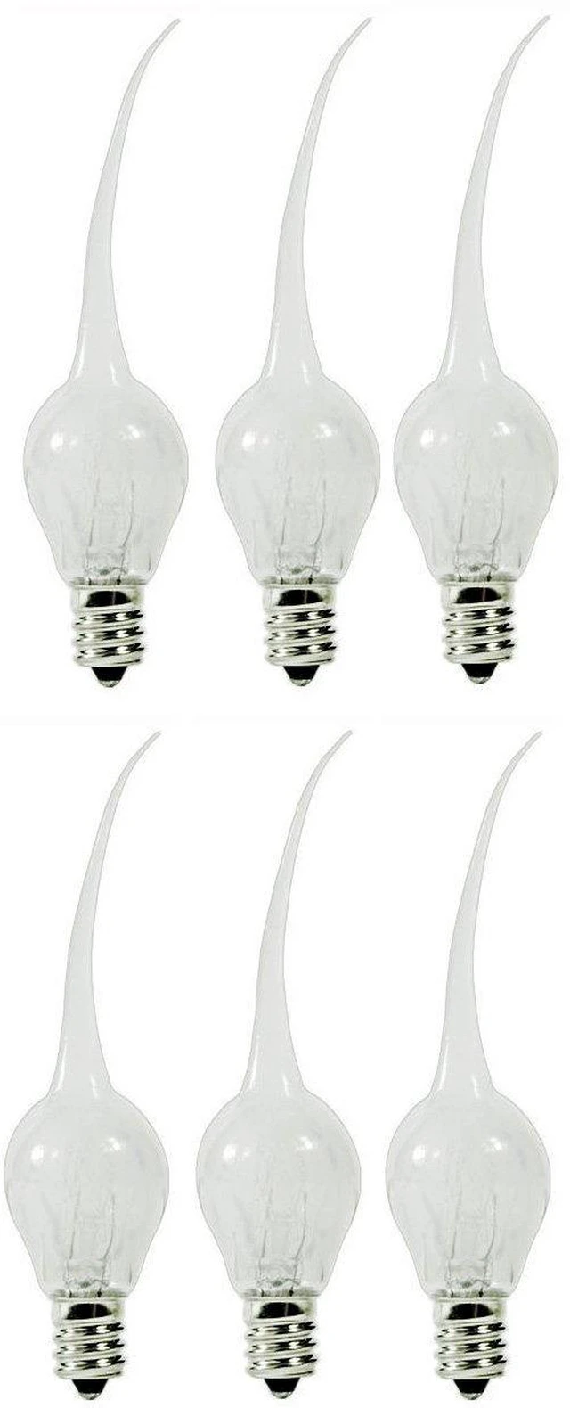 Main image of 6 Watt, S6 Shape, Silicone Dipped, Country Style Incandescent, Electric Candle Lamp Chandelier Light Bulbs, Individually Boxed | Pack of 6 Bulbs