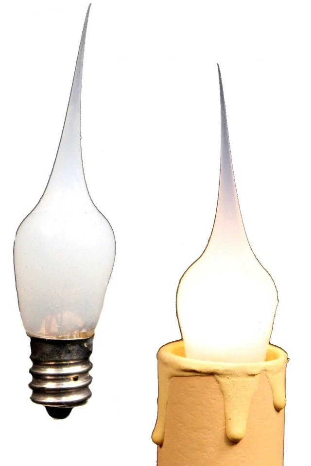 Main image of Mini Country Style Silicone Dipped Candle Light Bulbs, 3 Watt -Pack of 10 Bulbs