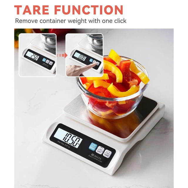 Alt view image 7 of 7 - 0.1g High Precision Digital Kitchen Food Scale, 13lb Gram Scale | Removable Pan, Stainless Steel Pan, Backlit LCD Display, Digital Scale for Cooking, Baking B621 White
