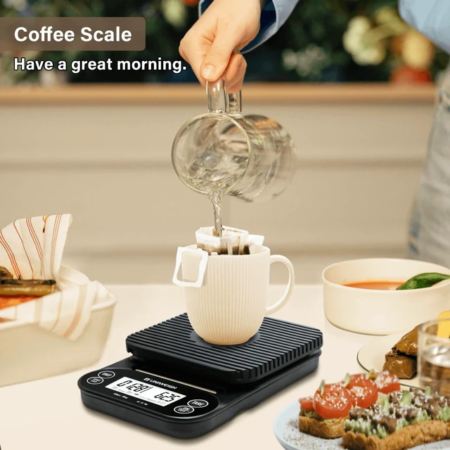 Alt view image 7 of 7 - Digital Coffee Scale with Timer 3kg/0.1g Accuracy Espresso Scale | Coffee Scales with Timer/Auto Off/Tare Function,for Pour Over Drip Coffee,Kitchen Scale with LCD (Batteries Included)