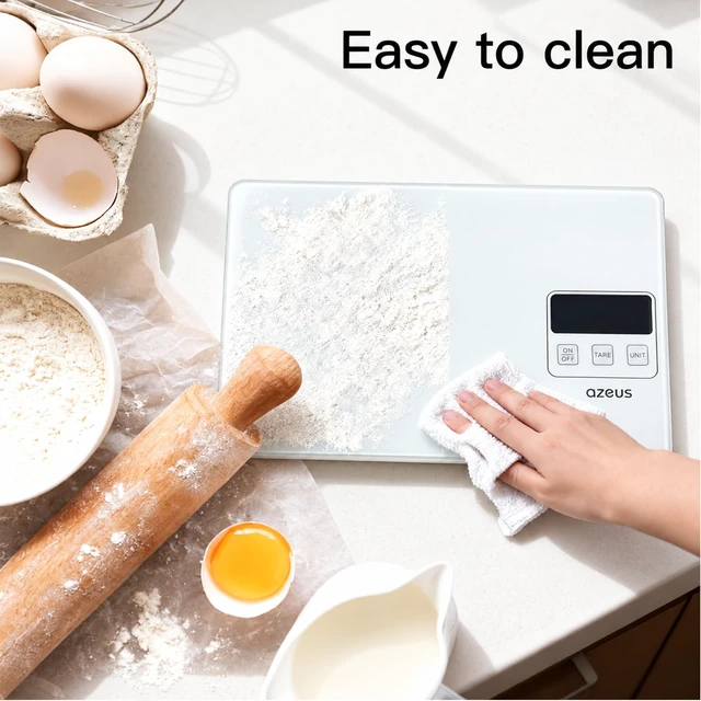 Alt view image 4 of 7 - Digital Kitchen Scale, 11 lb, USB Rechargeable, 1 g/0.04 oz, White
