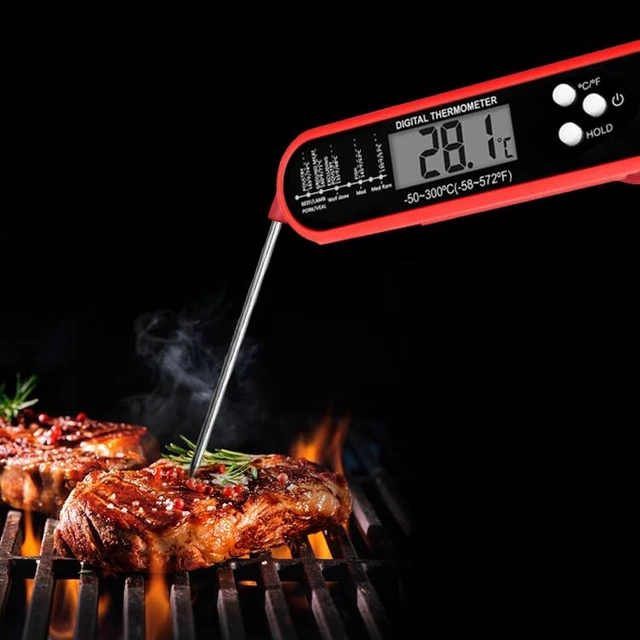 Alt view image 2 of 6 - Digital Meat Thermometer for Cooking and Grilling, Instant Read Food Thermometer with IP67 Waterproof, Strong Magnet and Calibration-Professional Kitchen BBQ Probe for Turkey, Steak